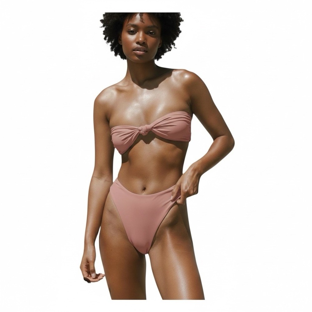 Elysiian Swim Menton‎ Bikini Set Women's Small Muted Dusty Rose Beach Pool